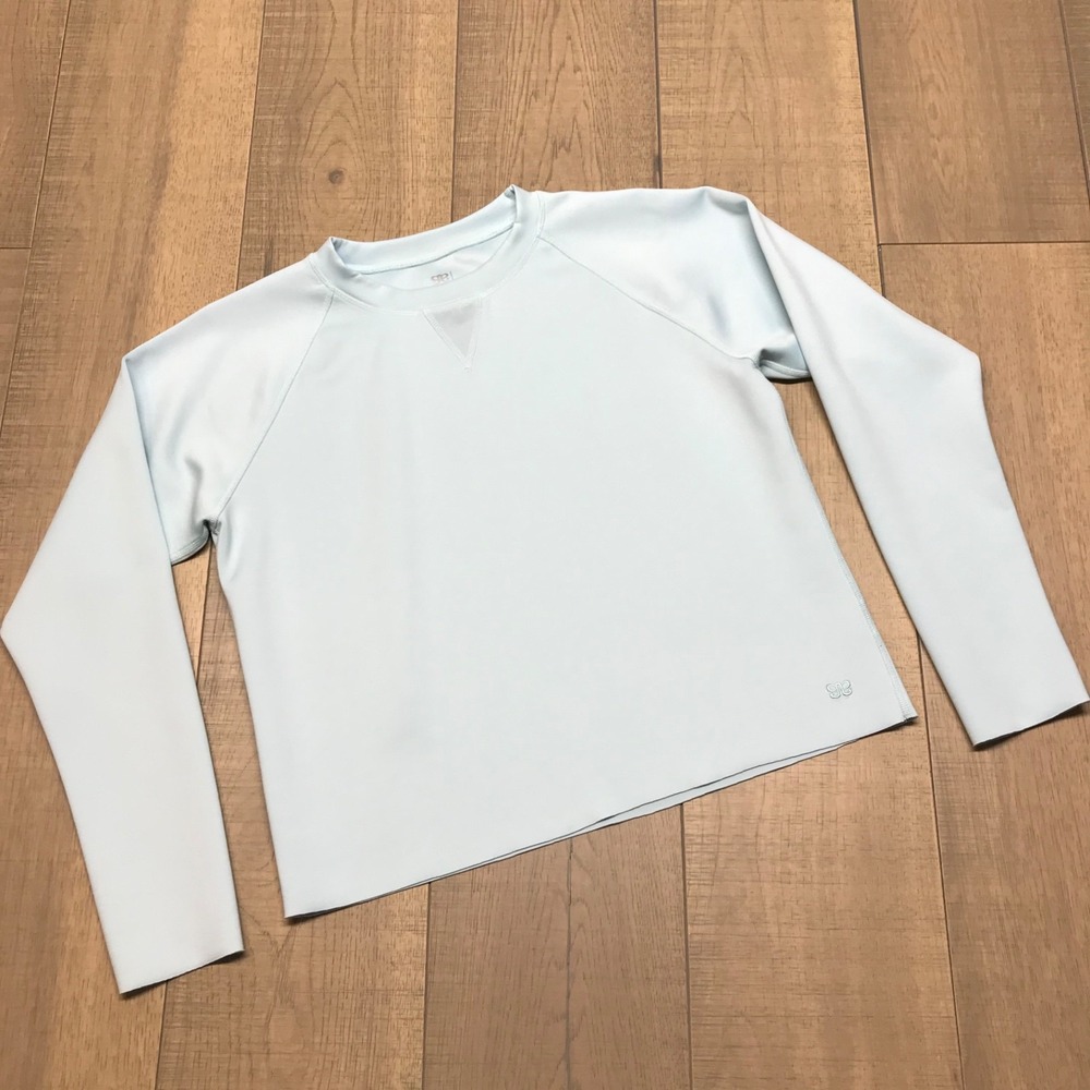 Albion Fit Neo Sweatshirt Womens Size M Blue Crew Neck Yoga Gym Long Sleeve Cozy
